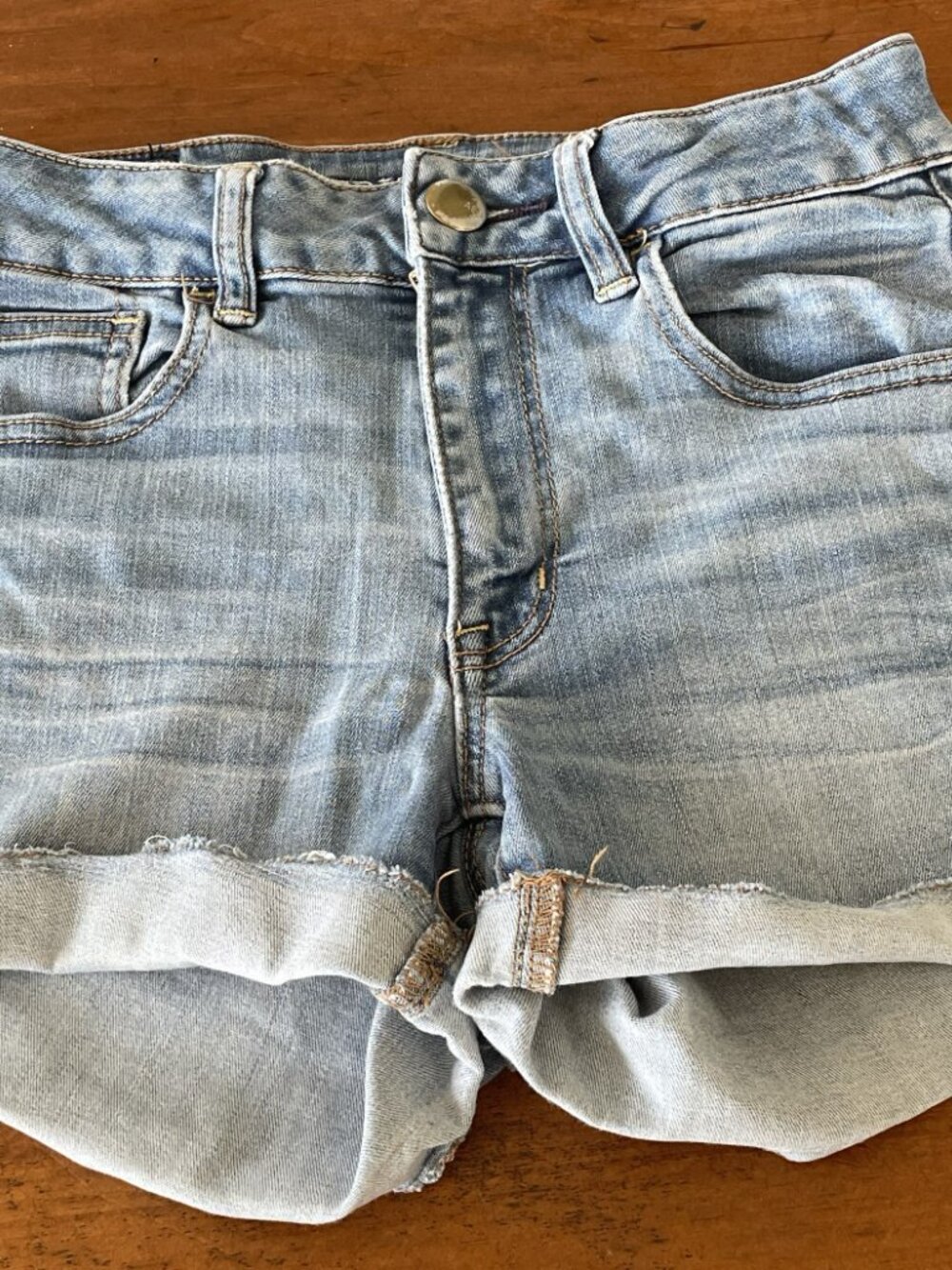 American Eagle Outfitters Denim Hi-Rise Shortie Shorts